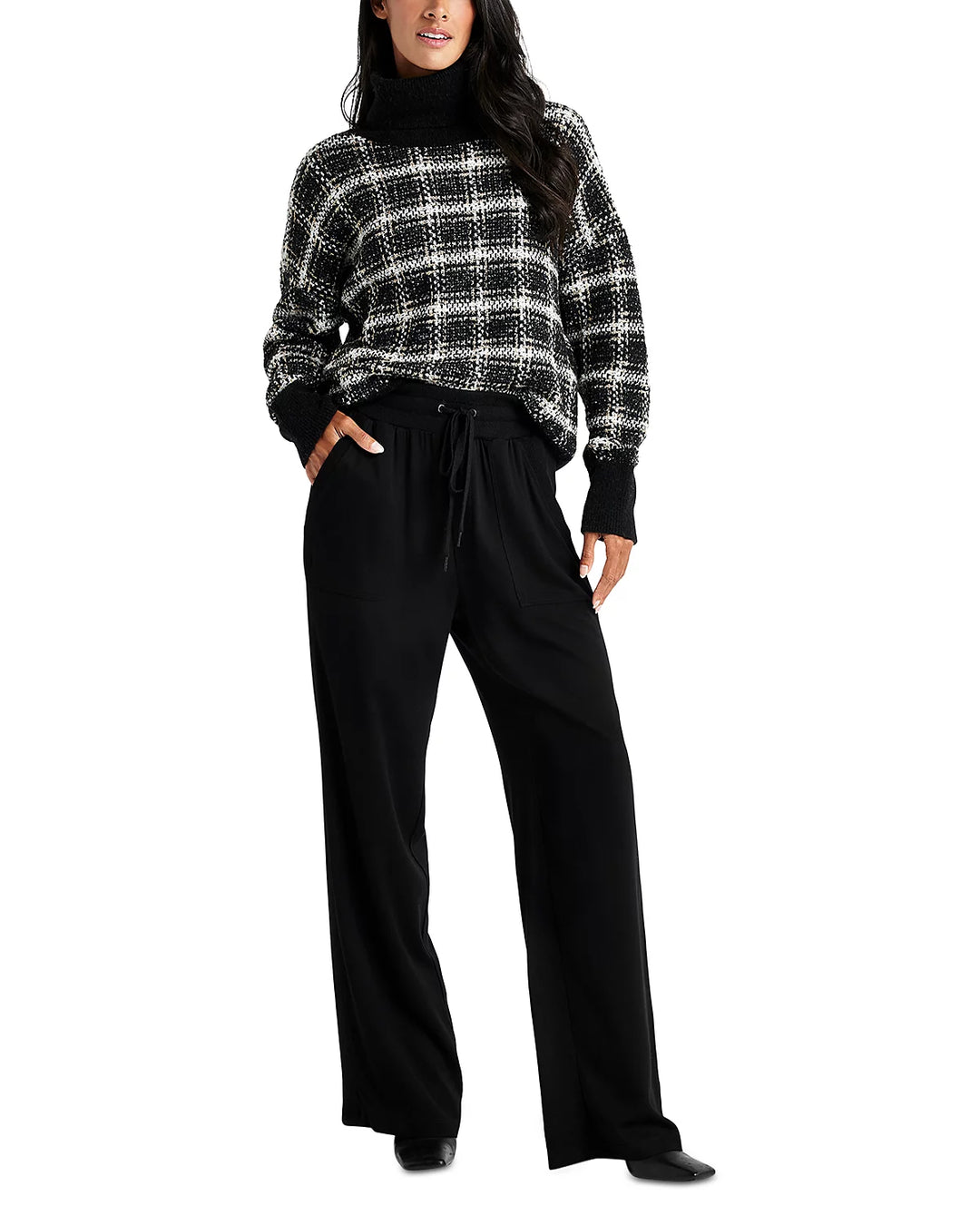 Splendid Ginny Plaid Turtleneck Sweater