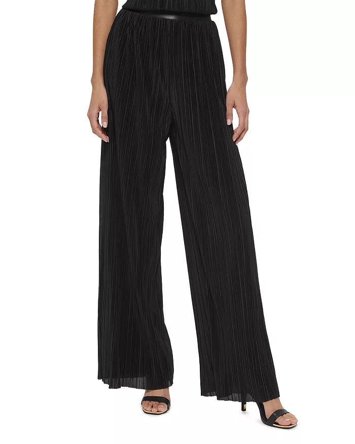 DKNY Plissé Wide Leg Pants