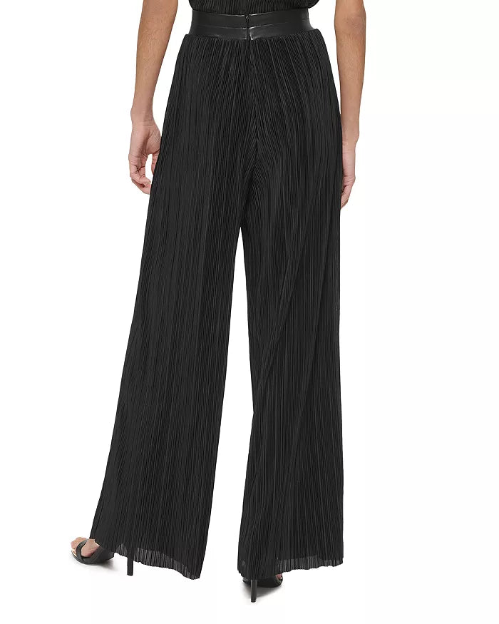 DKNY Plissé Wide Leg Pants