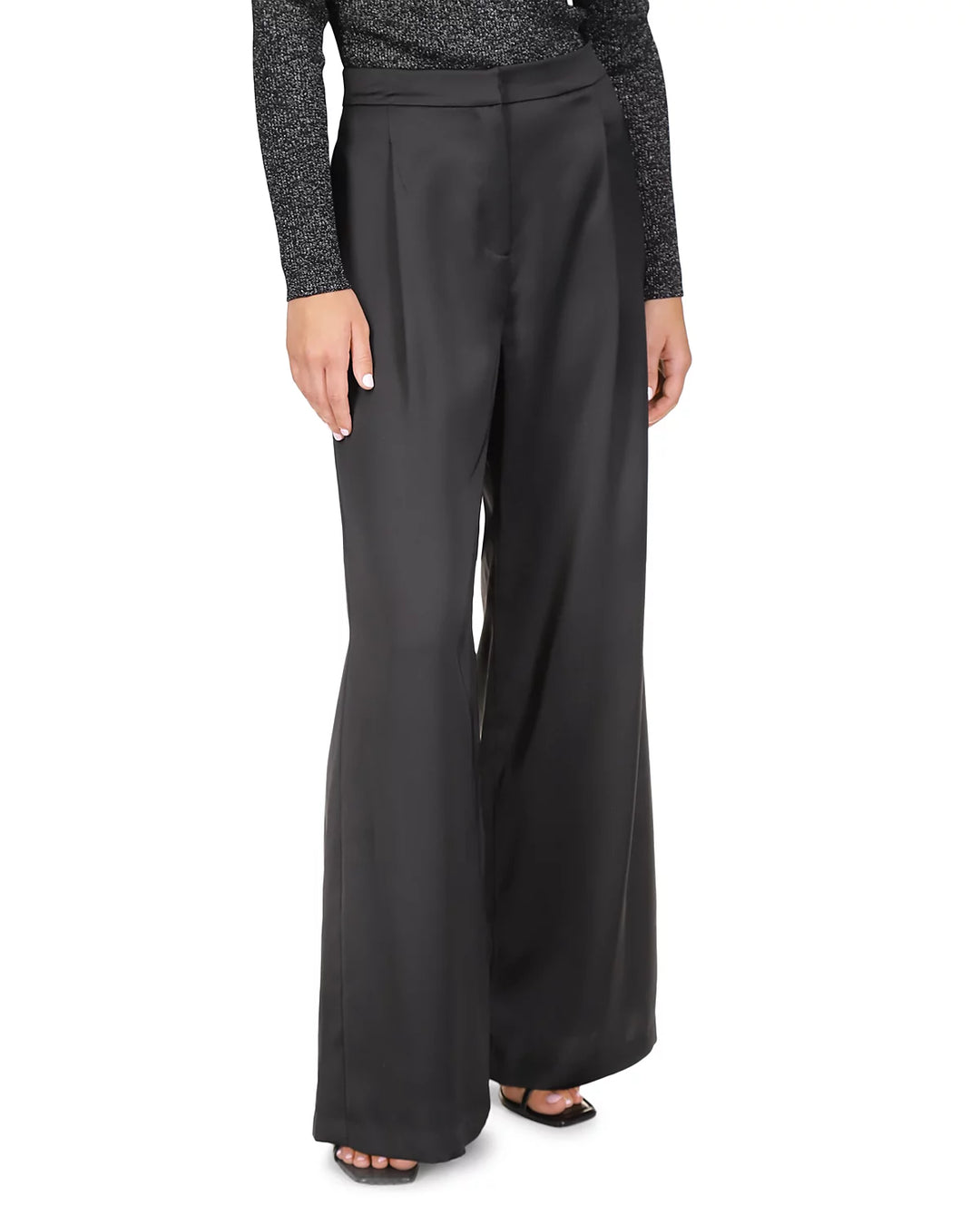 MICHAEL MICHAEL KORS Satin Pleated Wide Leg Pants