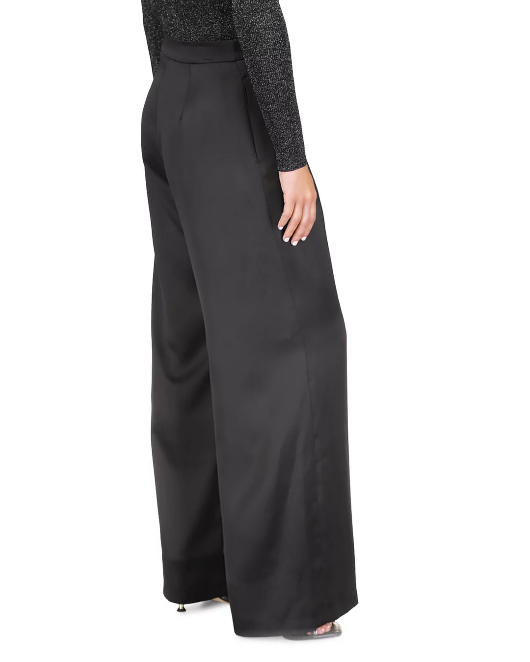 MICHAEL MICHAEL KORS Satin Pleated Wide Leg Pants