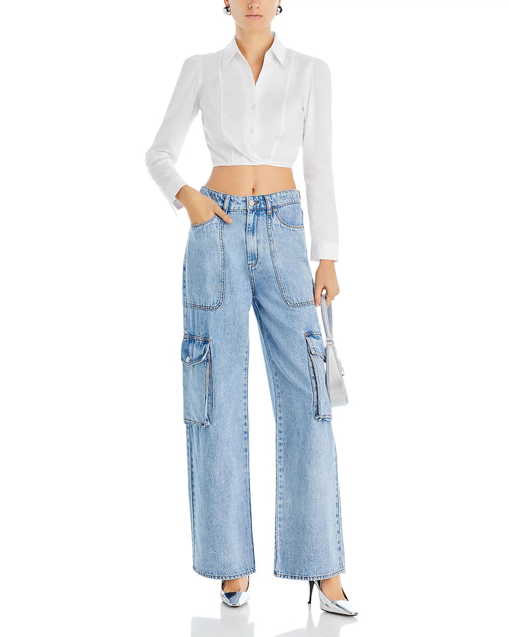 BLANKNYC High Rise Wide Leg Cargo Jeans