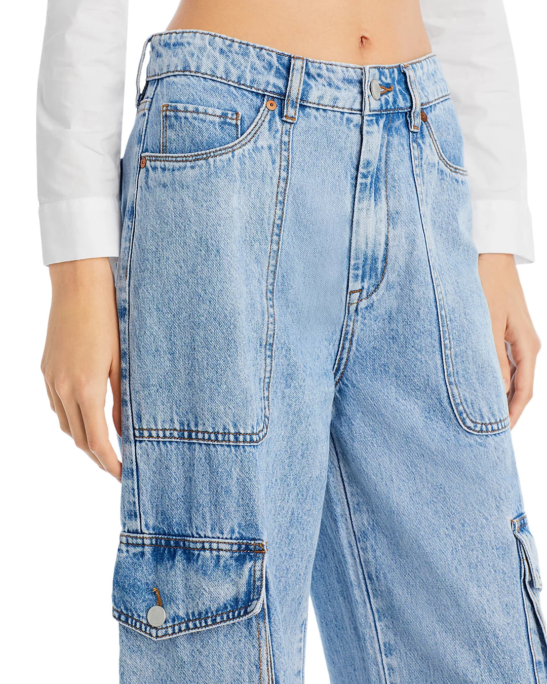 BLANKNYC High Rise Wide Leg Cargo Jeans