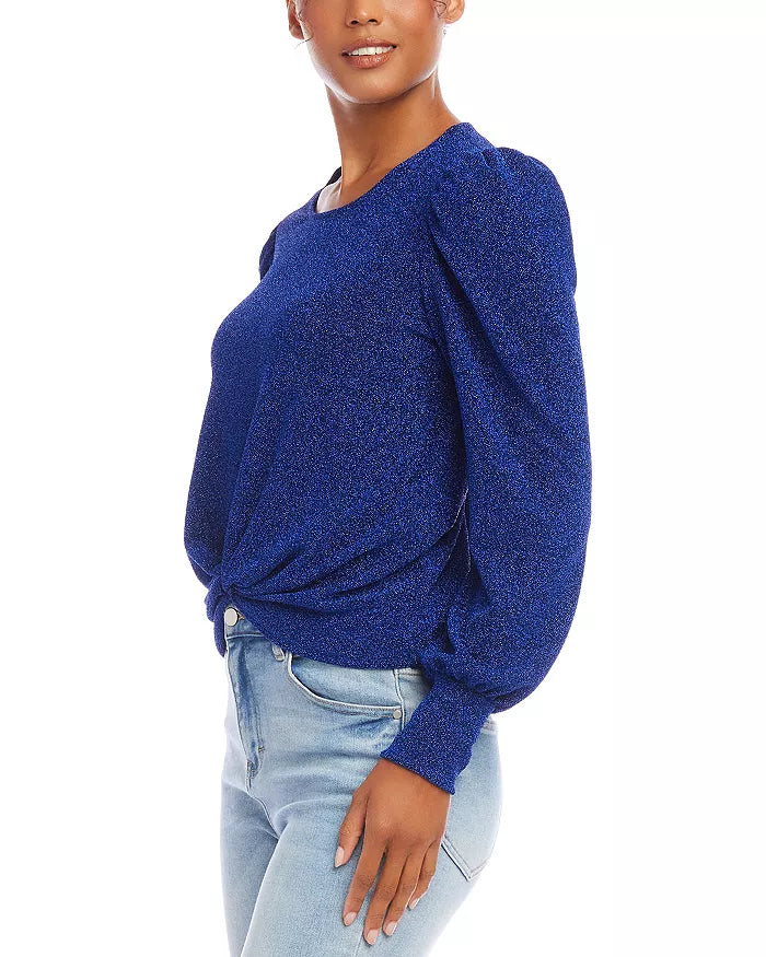 Karen Kane Gathered Metallic Puff Sleeve Top