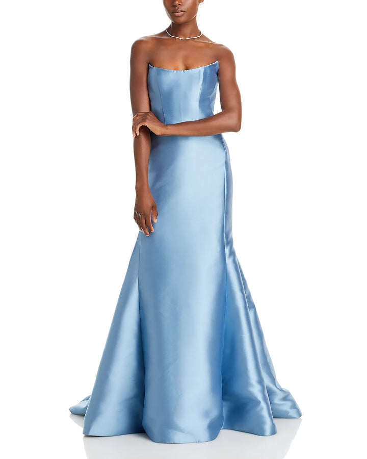 Amsale Strapless Mikado Gown