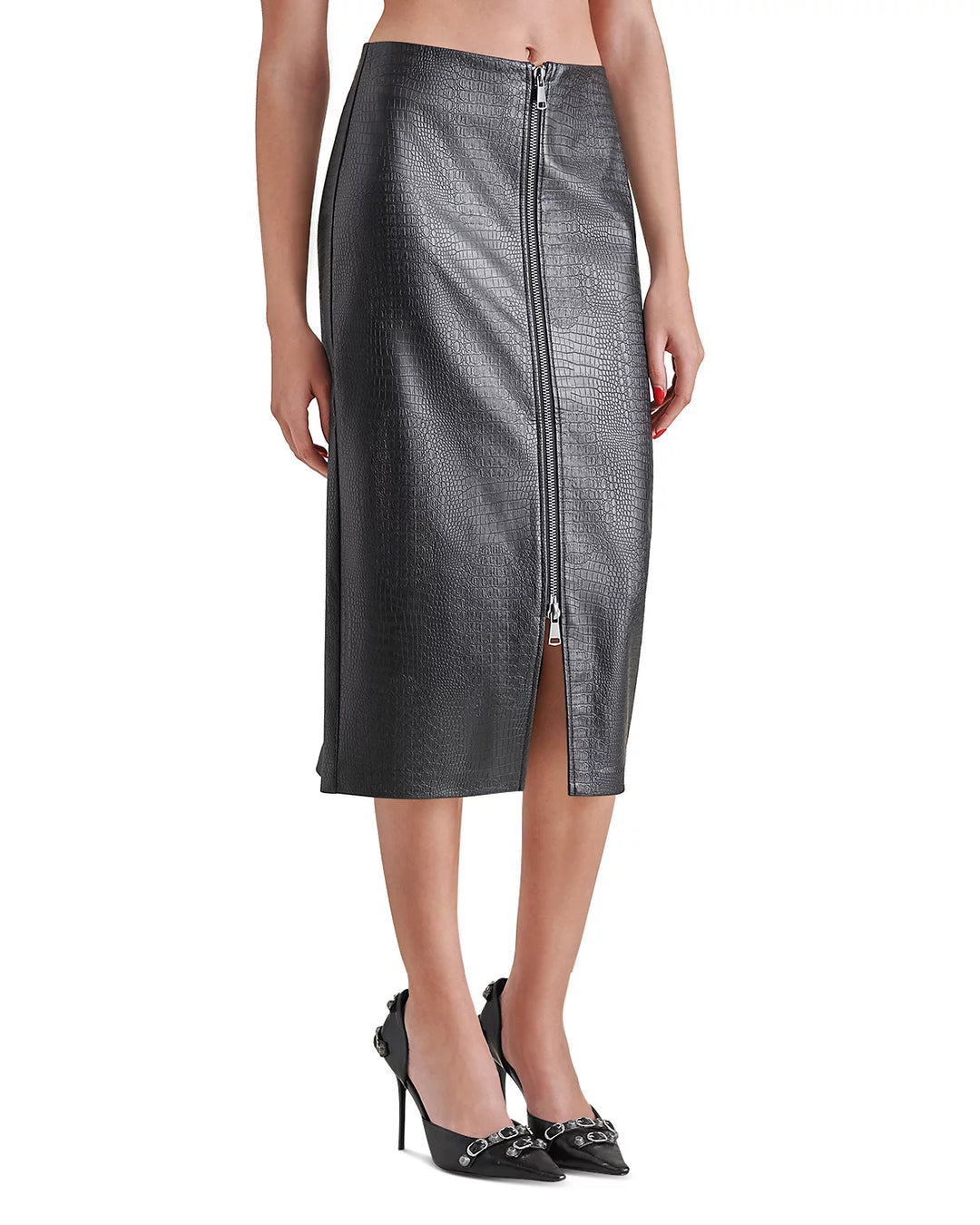 STEVE MADDEN Hayes Faux Leather Midi Skirt