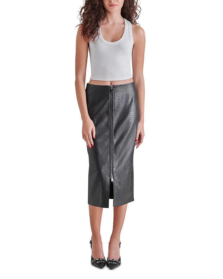 STEVE MADDEN Hayes Faux Leather Midi Skirt