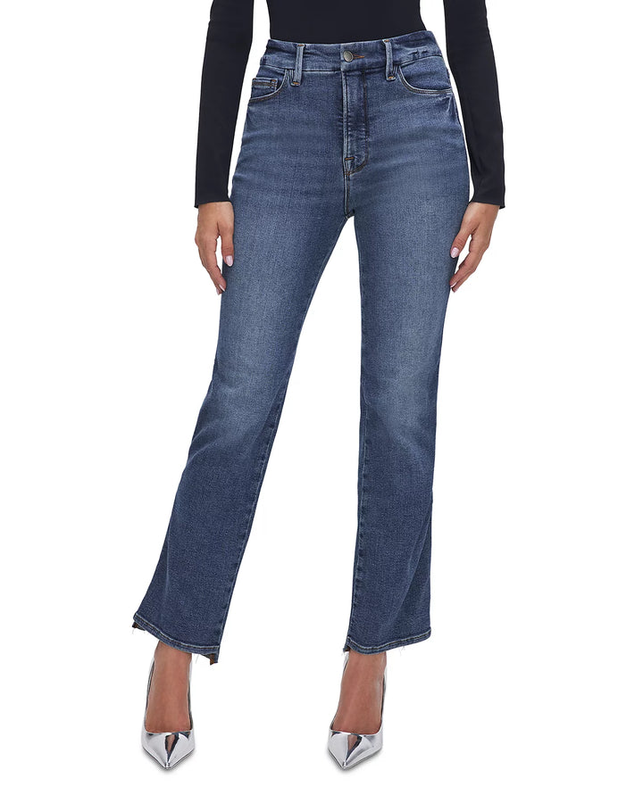 Good American Good Curve High Rise Ankle Straight Leg Jeans