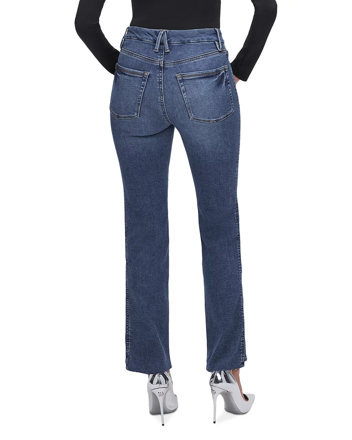 Good American Good Curve High Rise Ankle Straight Leg Jeans