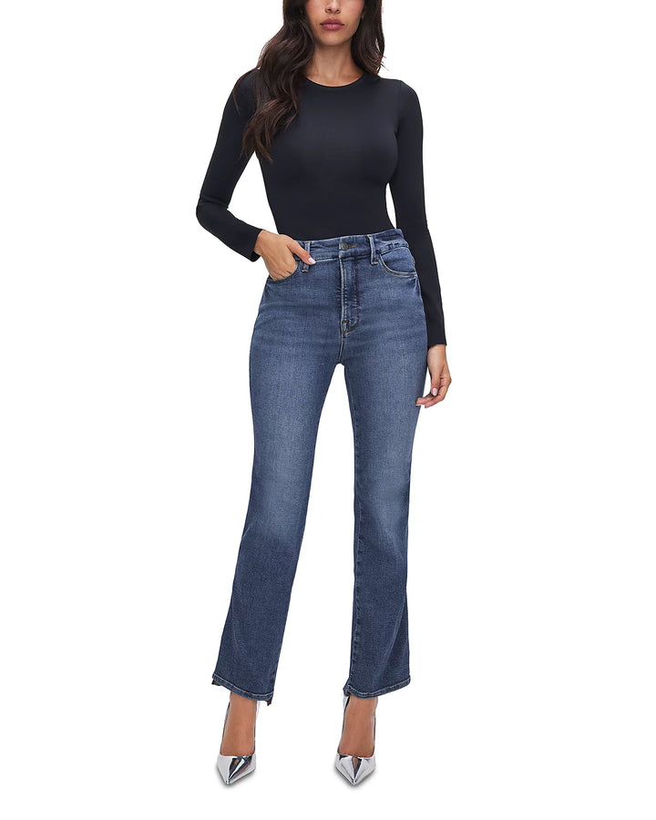 Good American Good Curve High Rise Ankle Straight Leg Jeans