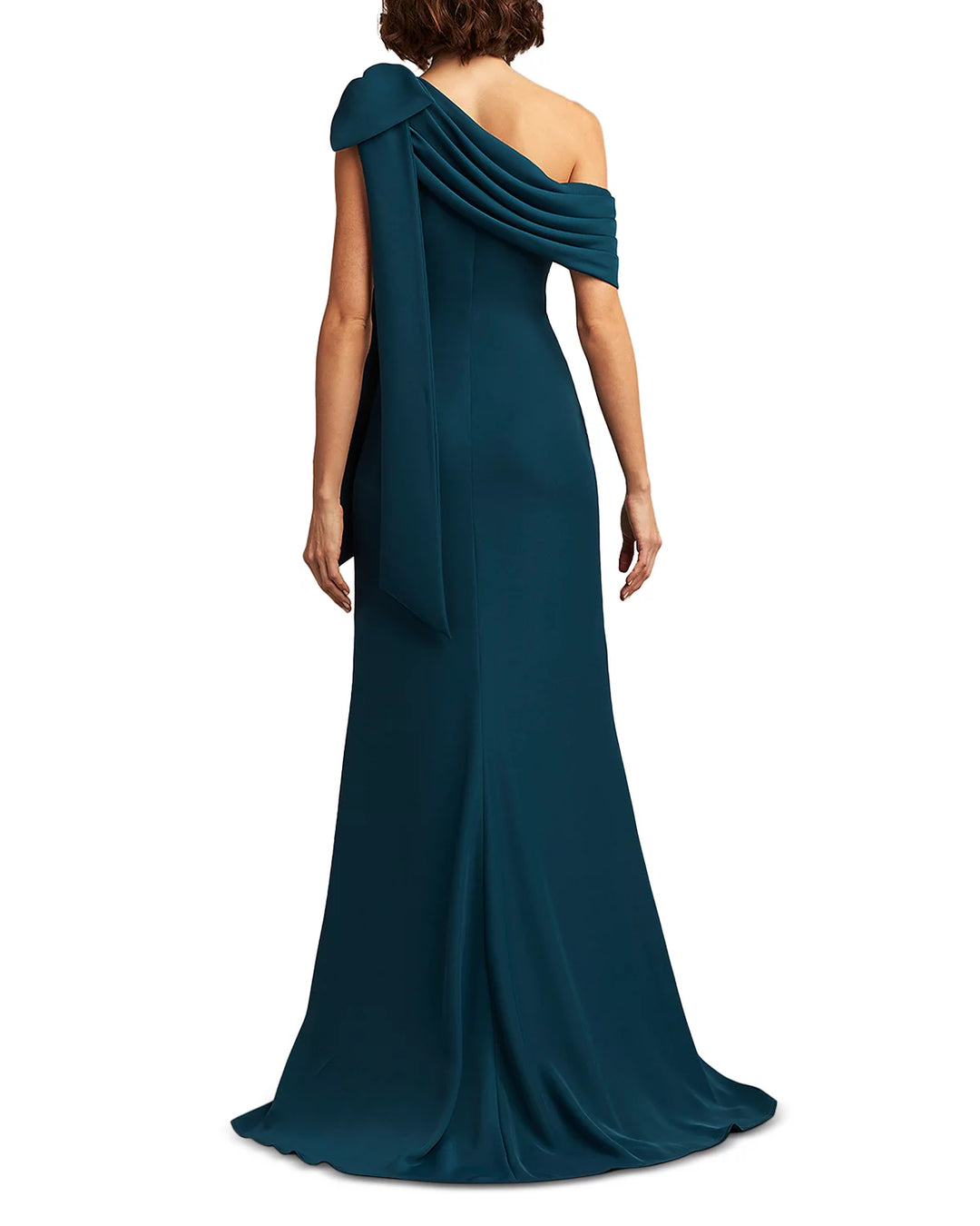 Tadashi Shoji One-Shoulder Crepe Gown