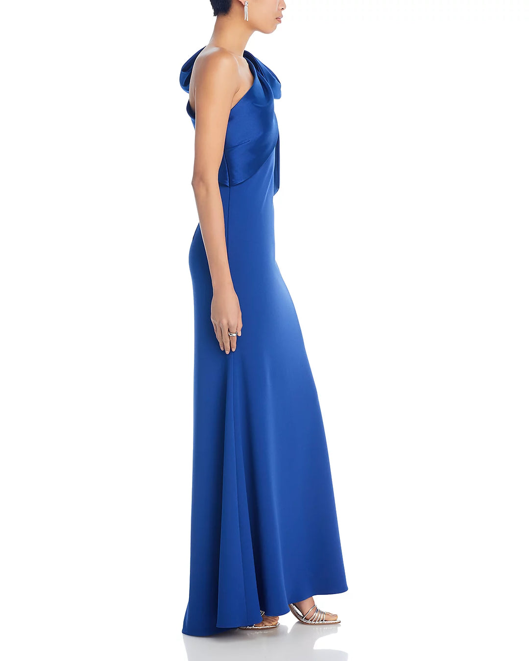 AQUA Long Satin Bow Maxi Dress