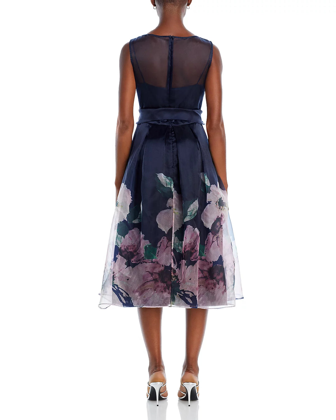 Eliza J Sleeveless Sash Tie Midi Dress