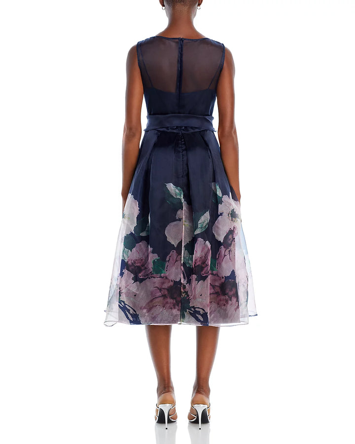 Eliza J Sleeveless Sash Tie Midi Dress