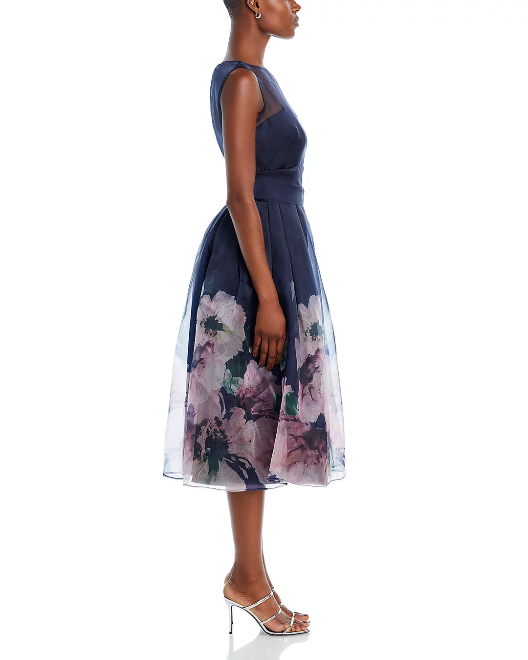 Eliza J Sleeveless Sash Tie Midi Dress