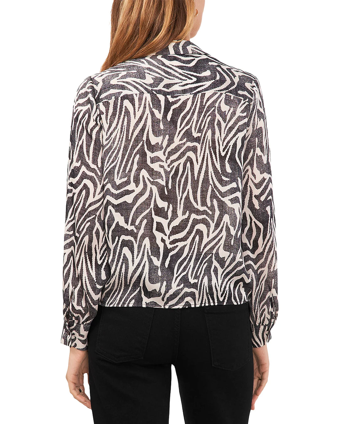 VINCE CAMUTO Collared Tie Front Blouse