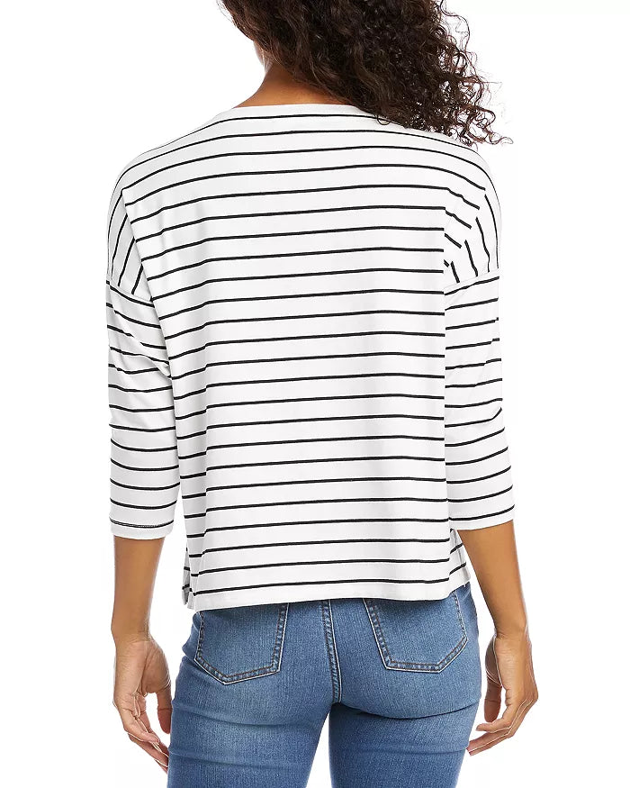 Karen Kane Striped Boat Neck Top