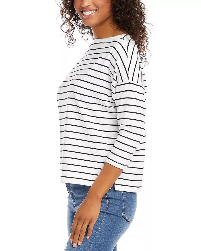 Karen Kane Striped Boat Neck Top