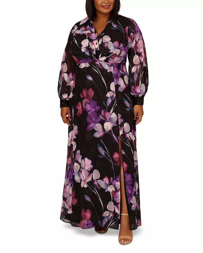 Adrianna Papell Plus Maxi Shirt Dress