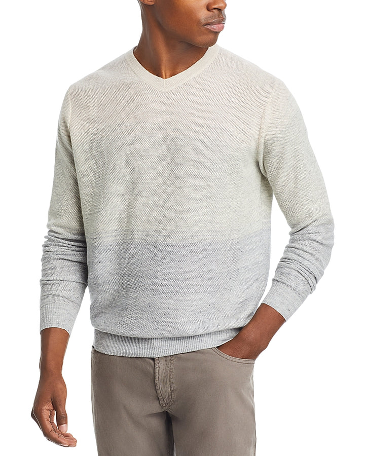 Peter Millar MEN Crown Crafted Camden High V Neck Striped Sweater