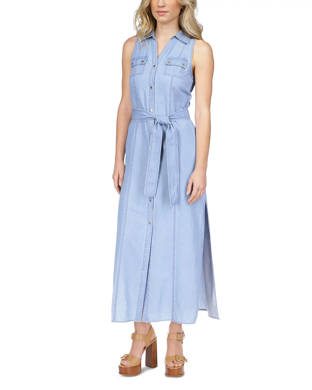 MICHAEL MICHAEL KORS Belted Maxi Shirtdress