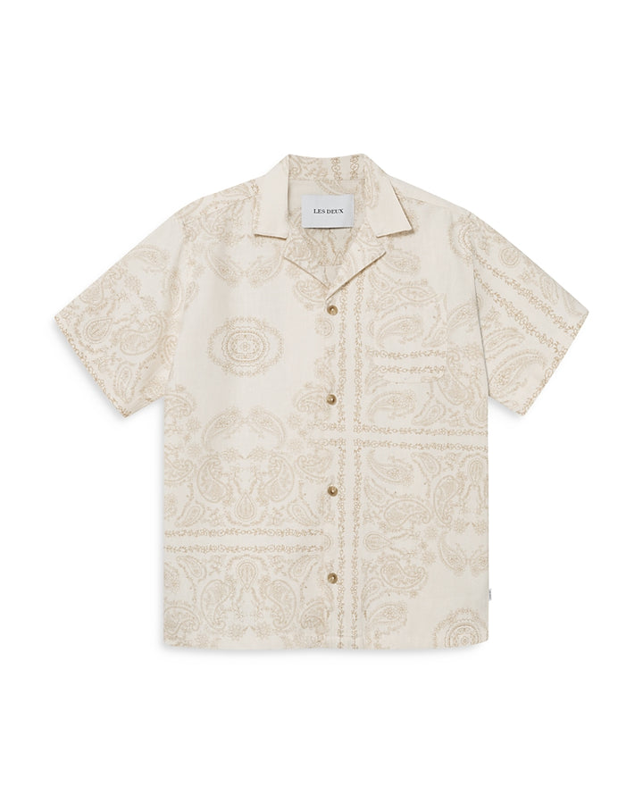 Les Deux Lesley Paisley Regular Fit Button Down Camp Shirt