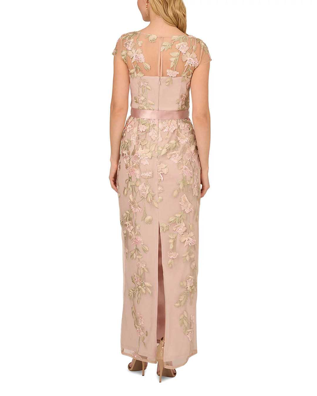 Adrianna Papell Cascading Floral Column Gown