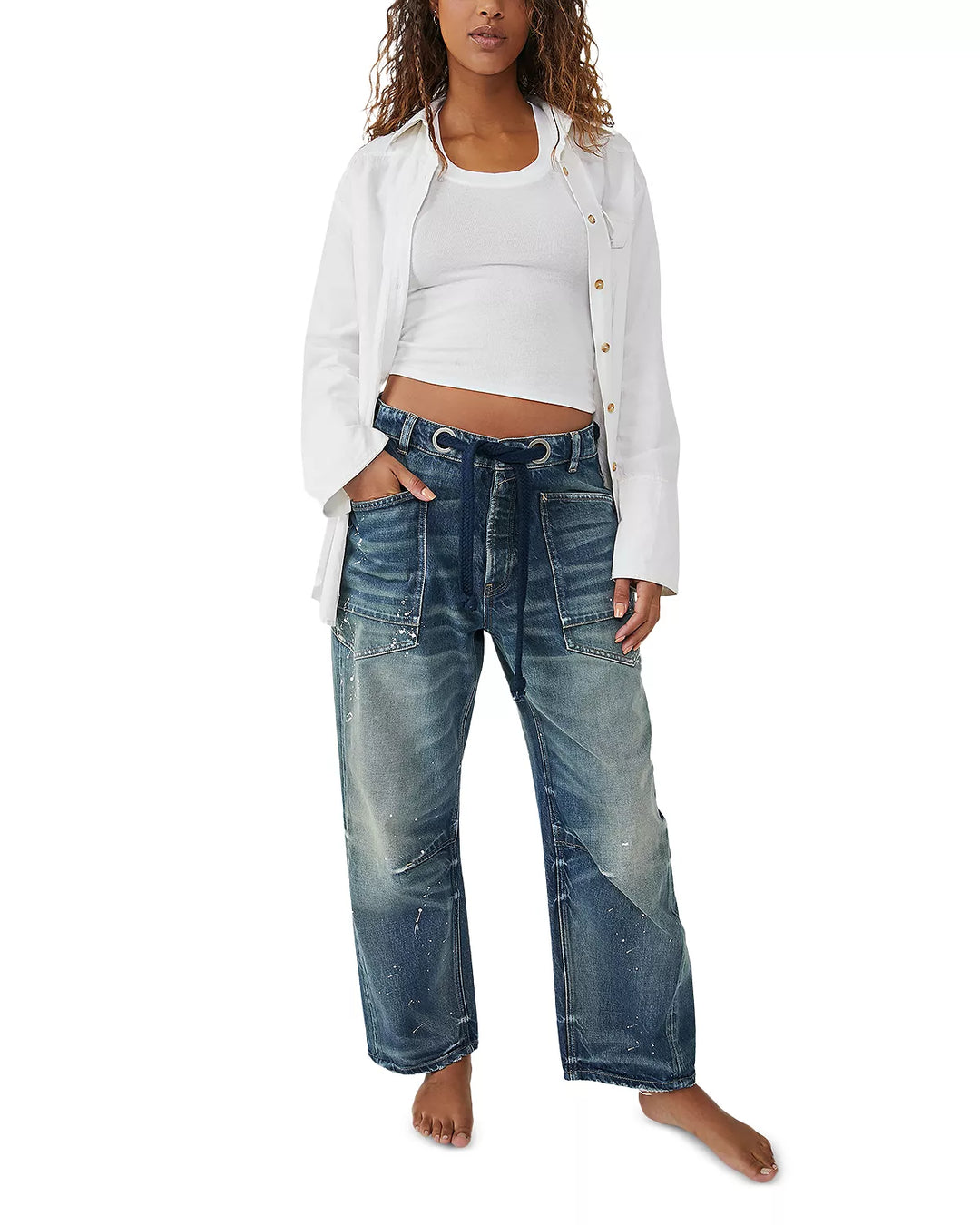 Free People Moxie Moxie Pull-On Barrel Jeans