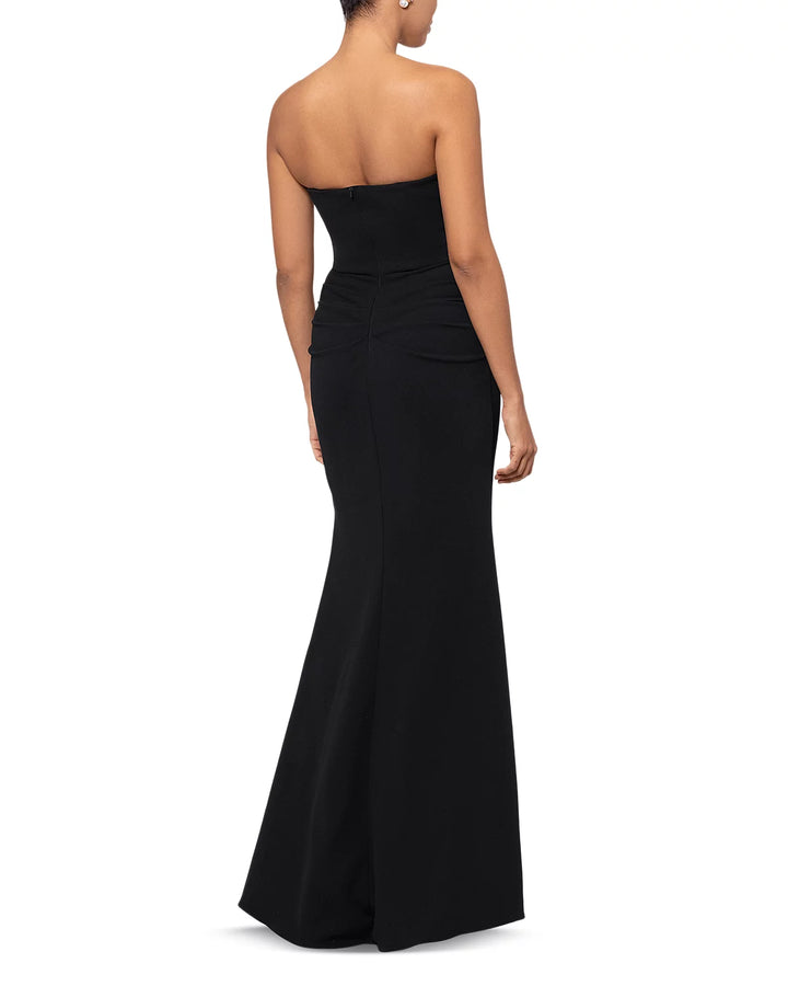 AQUA Scuba Crepe Strapless Maxi Dress