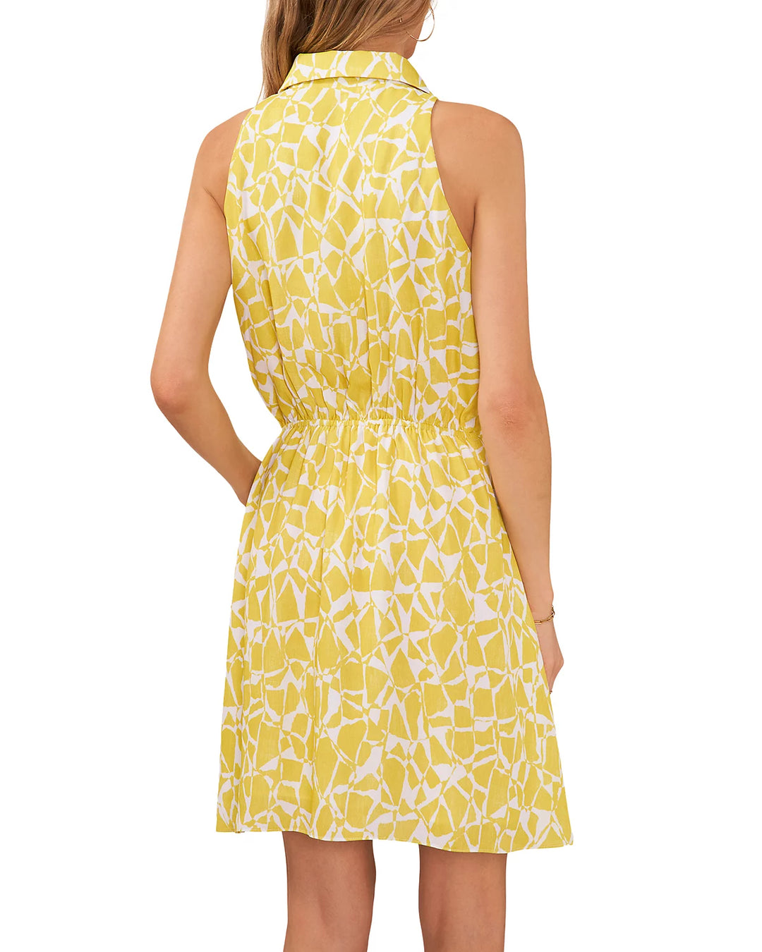 VINCE CAMUTO Printed Sleeveless Faux Wrap Dress