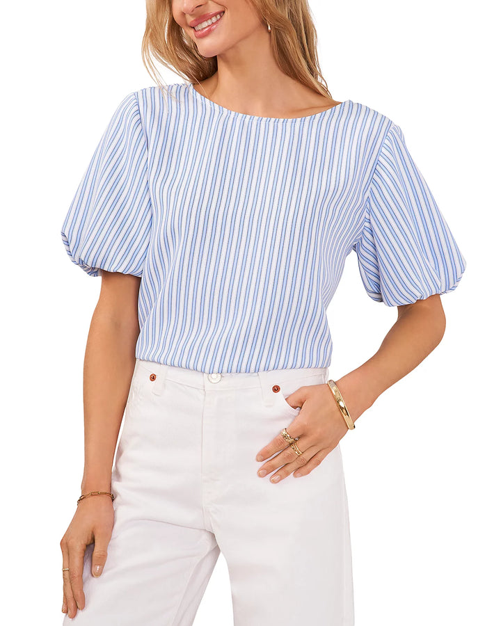 VINCE CAMUTO Striped Puff Sleeve Top