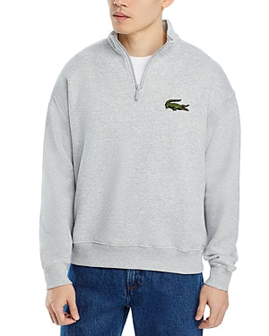 Lacoste Cotton Quarter Zip Logo Sweatshirt