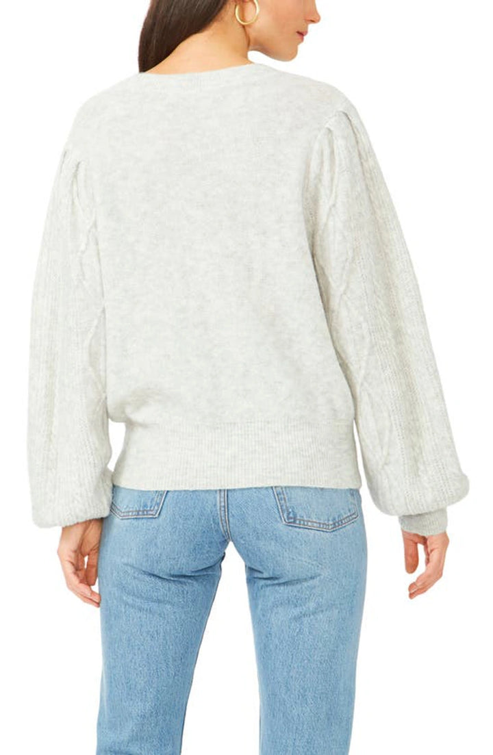 1.STATE Mixed Knit Crewneck Sweater