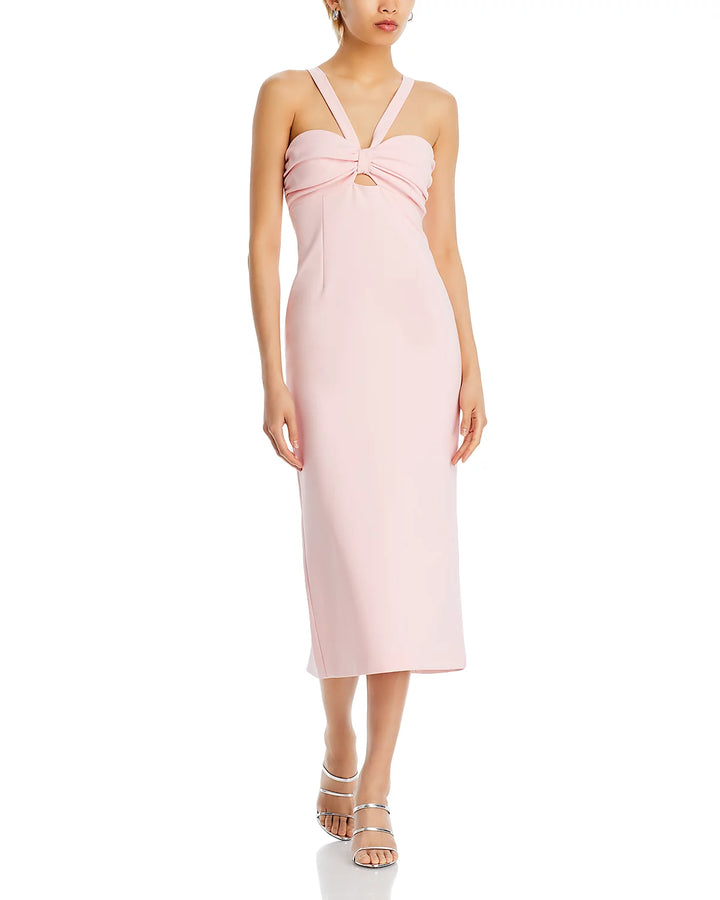 LIKELY Meena Ruched Keyhole Midi Dress