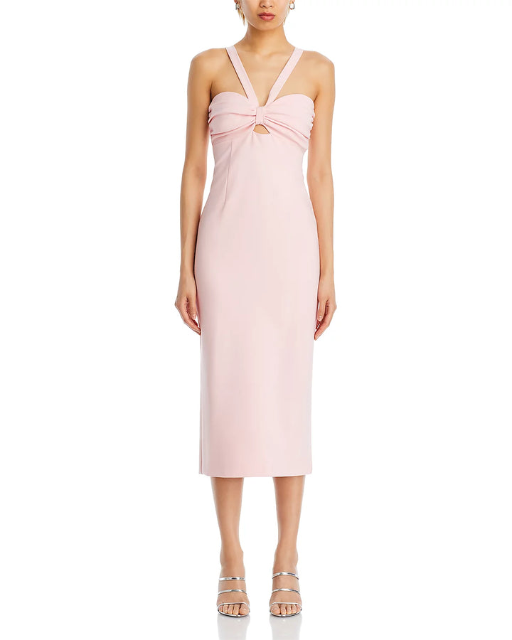 LIKELY Meena Ruched Keyhole Midi Dress