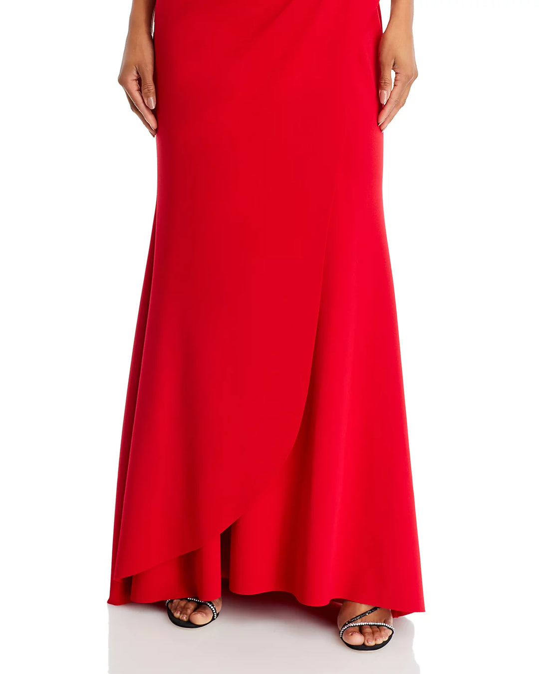 AQUA Scuba Crepe Satin Gown