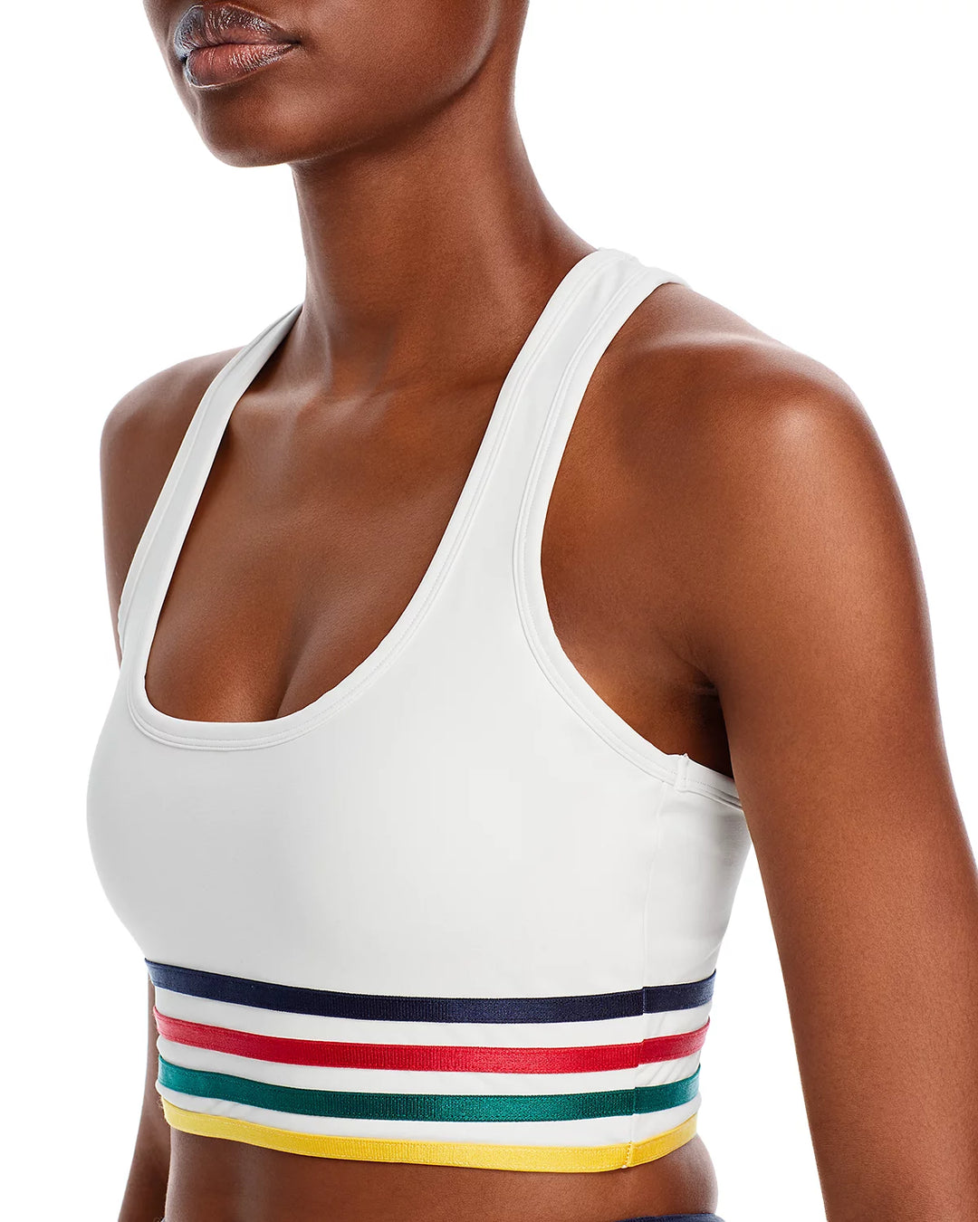 AQUA Striped Band Sports Bra