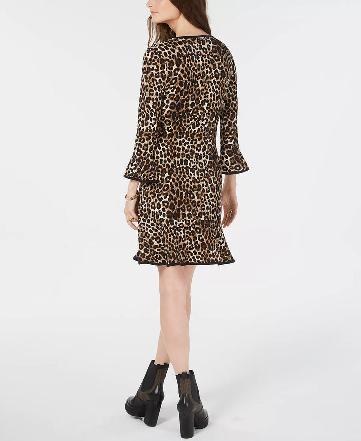 MICHAEL KORS Leopard Print Bell-Sleeve Dress