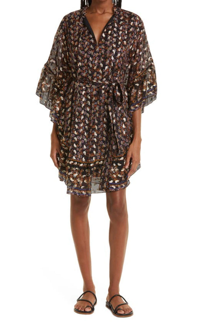 KOBI HALPERIN Reese Floral Split Neck Dress