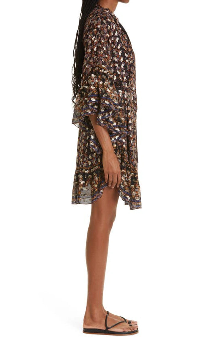 KOBI HALPERIN Reese Floral Split Neck Dress