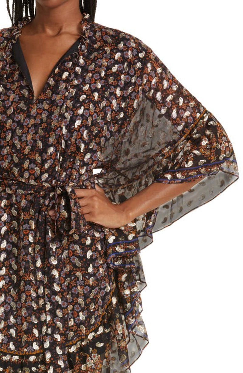 KOBI HALPERIN Reese Floral Split Neck Dress