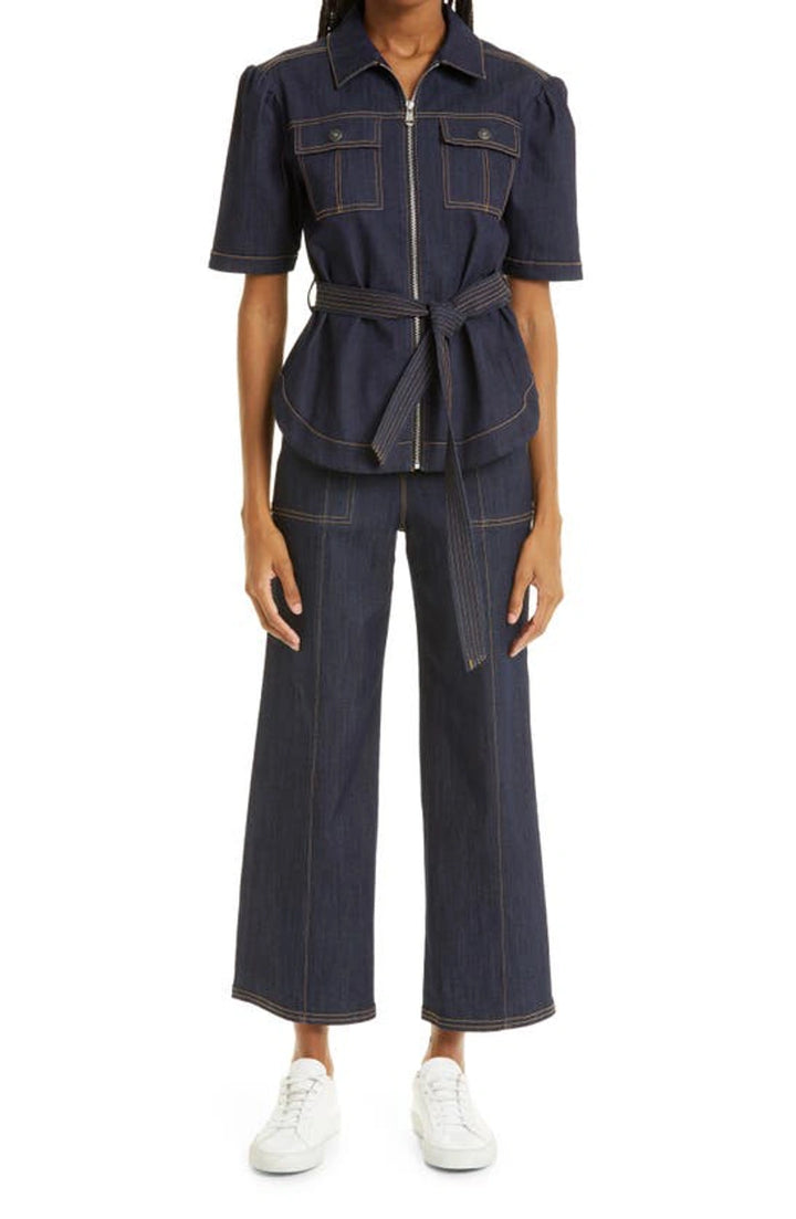 Cinq à Sept Mariam Wide Leg Cropped Denim Pants