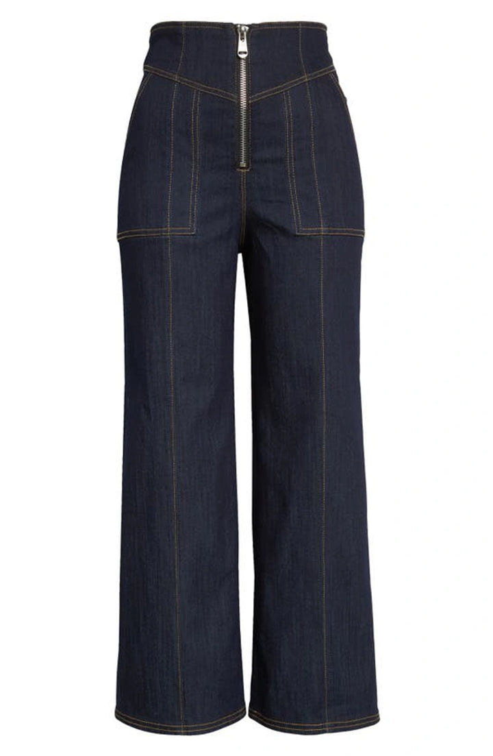 Cinq à Sept Mariam Wide Leg Cropped Denim Pants