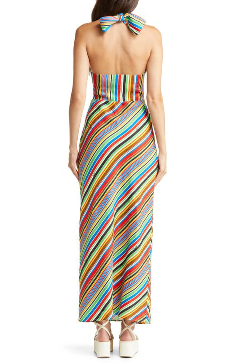 SIMON MILLER Piko Striped Linen Maxi Dress