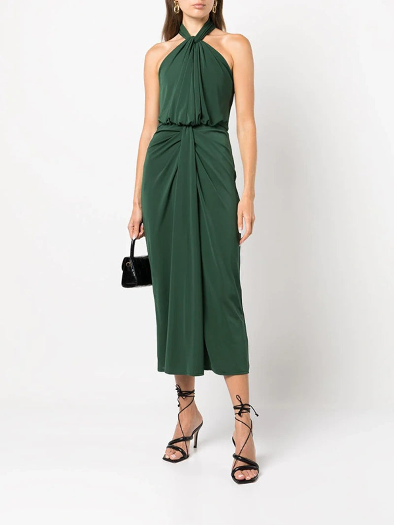 Cinq à Sept Kaily Twist Halter Midi Dress