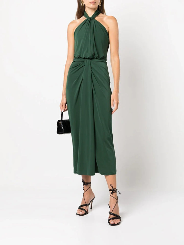 Cinq à Sept Kaily Twist Halter Midi Dress