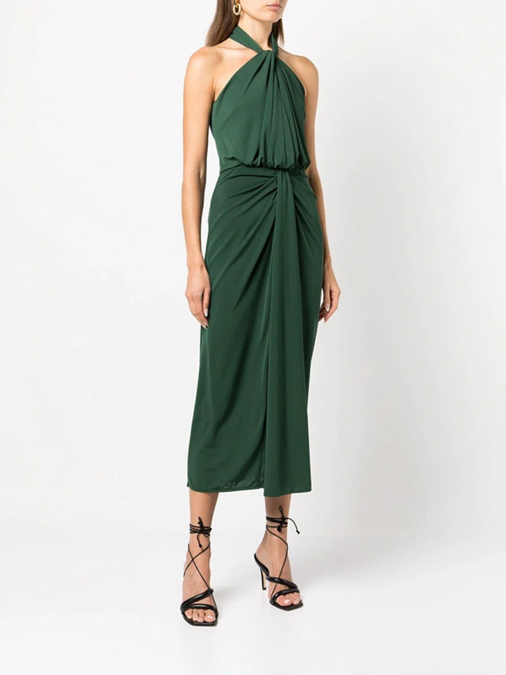 Cinq à Sept Kaily Twist Halter Midi Dress