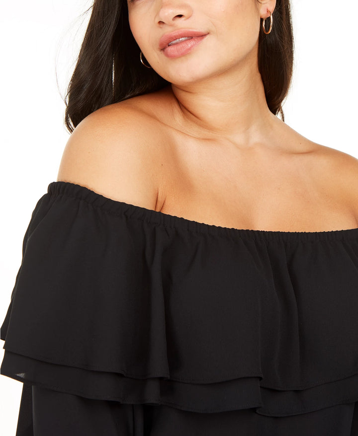 Michael Michael Kors Plus Size Ruffled Off-The-Shoulder Top