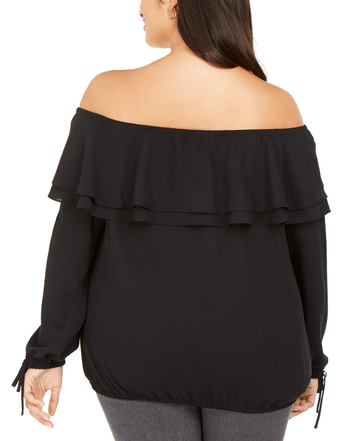 Michael Michael Kors Plus Size Ruffled Off-The-Shoulder Top