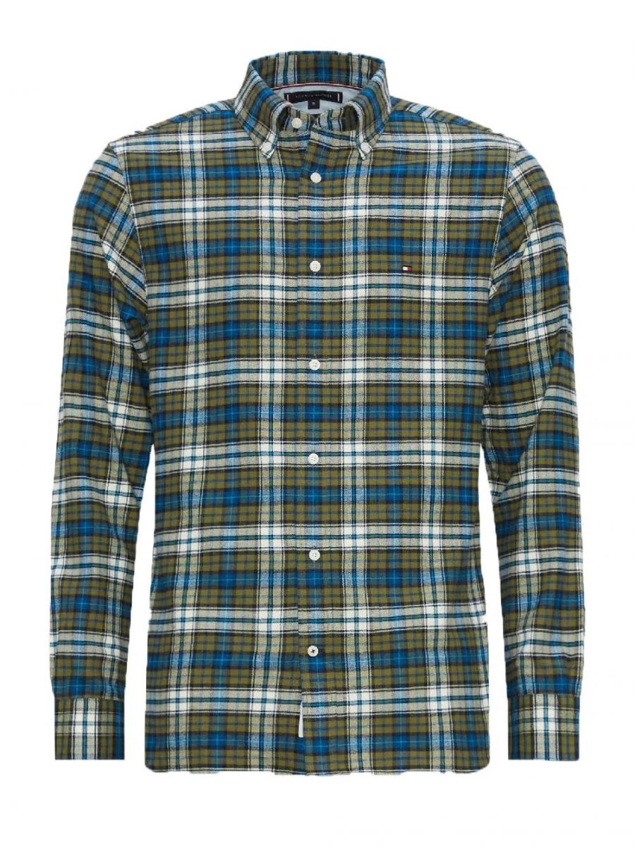 Tommy Hilfiger MEN Regular-Fit Brushed Plaid Shirt